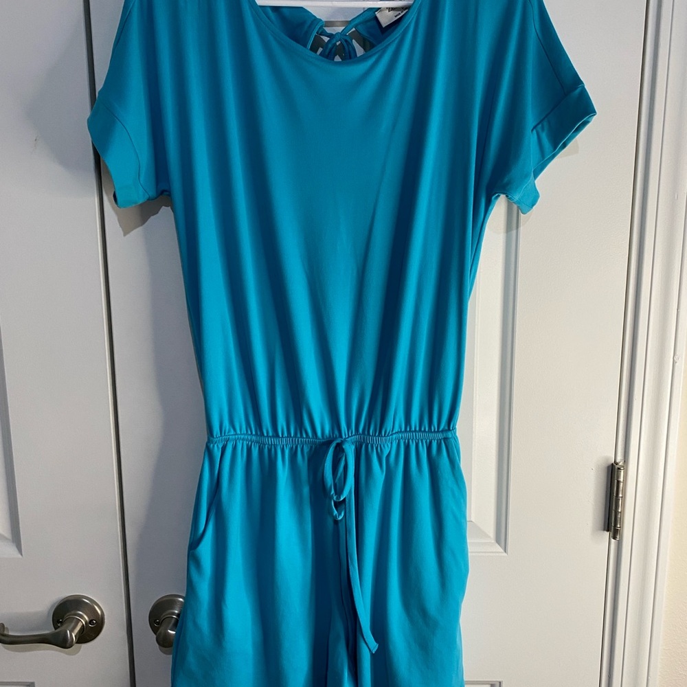 Zenana Outfitters Blue Jumpsuit with Soft‎ Fabric and Elastic Waist